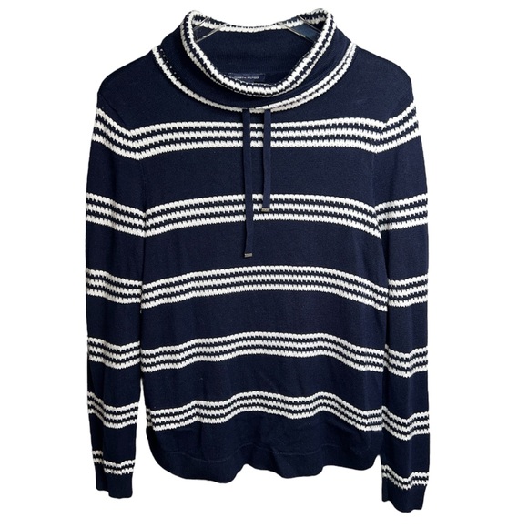 Tommy Hilfiger Long Sleeve Turtle Neck Striped Sweater Top - Picture 1 of 7